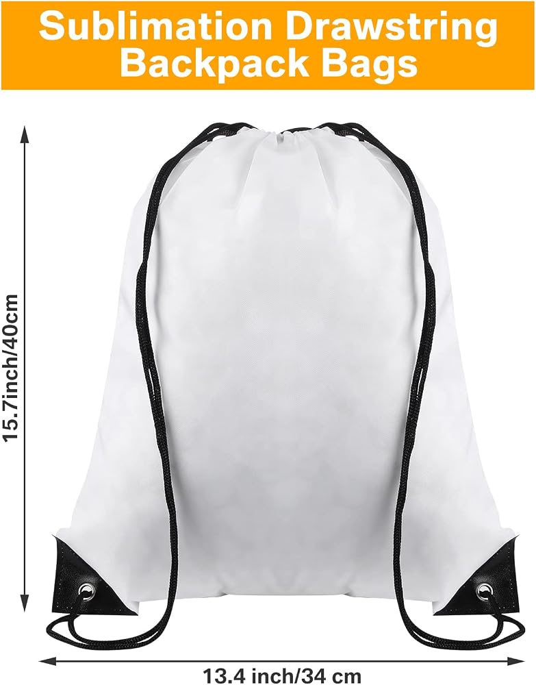 White Polyester Drawstring Bag