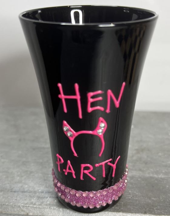 Hen Party Shot Glass Black and Pink