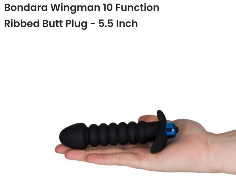 Wingman 10 function ribbed butt plug
