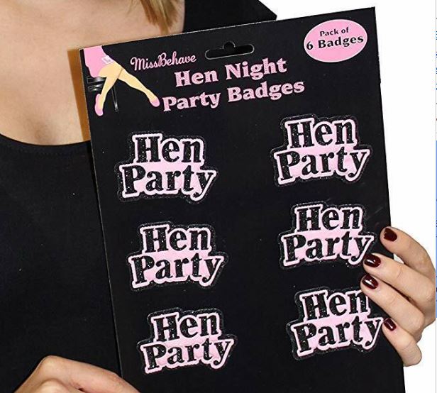 MissBehave Hen Night Bride To Be Back & Pink Hen Party Padded Badges x 6 reduced from £1.99 now £0.99