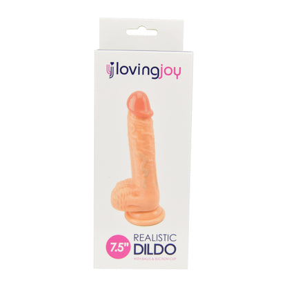 loving joy realistic dildo with balls & suction cup 7.5 inch nude