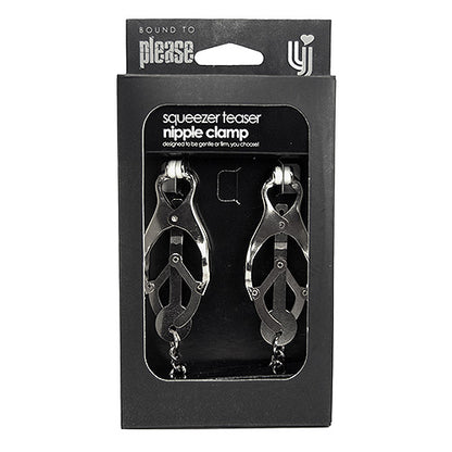 bound to please squeezer teaser clover nipple clamps with chain