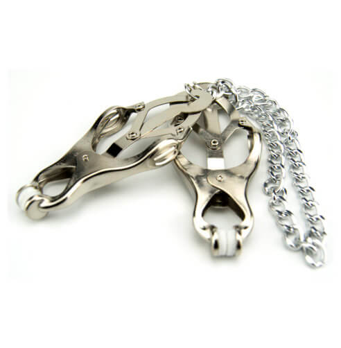 bound to please squeezer teaser clover nipple clamps with chain