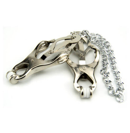 bound to please squeezer teaser clover nipple clamps with chain