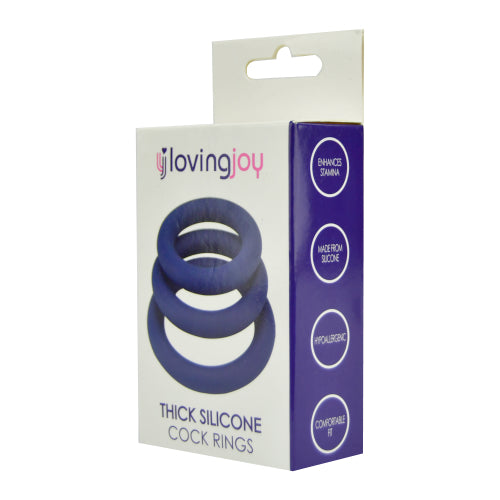 loving joy thick silicone cock rings 3 pack