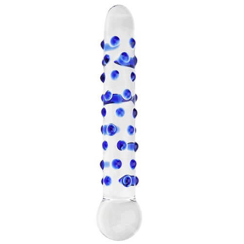 spectrum nubby textured glass dildo