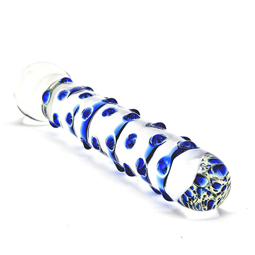 spectrum nubby textured glass dildo