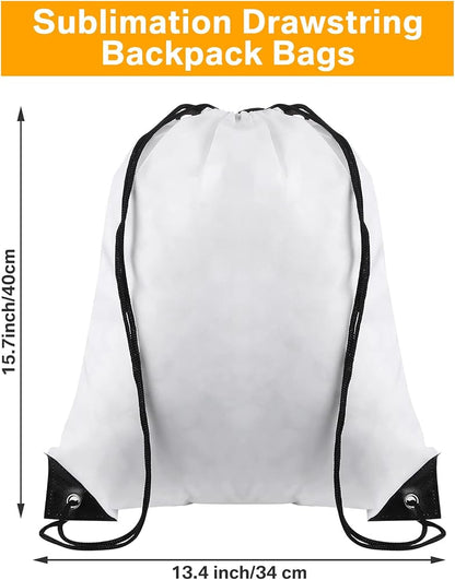 White Polyester Drawstring Bag