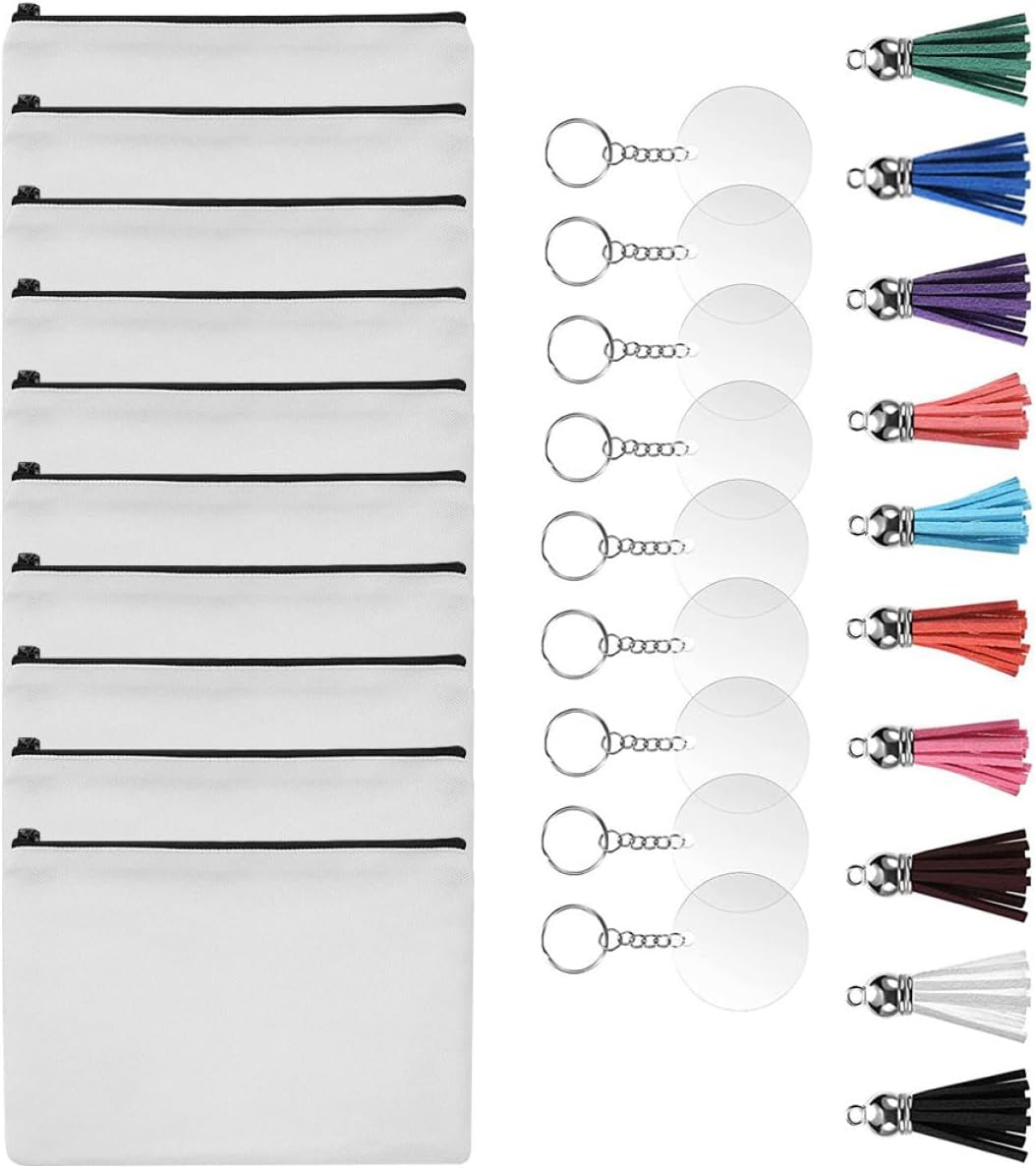 Canvas Pencil Case or Makeup Bag Set