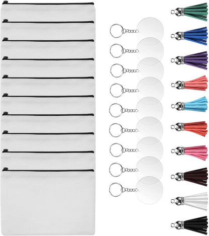 Canvas Pencil Case or Makeup Bag Set