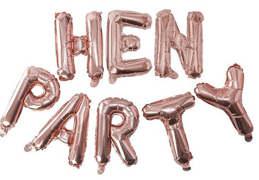 Foil Balloons - HEN PARTY - Rose Gold