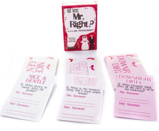 IS HE MR RIGHT?- CARD GAME reduced was £3.99 now £1.99