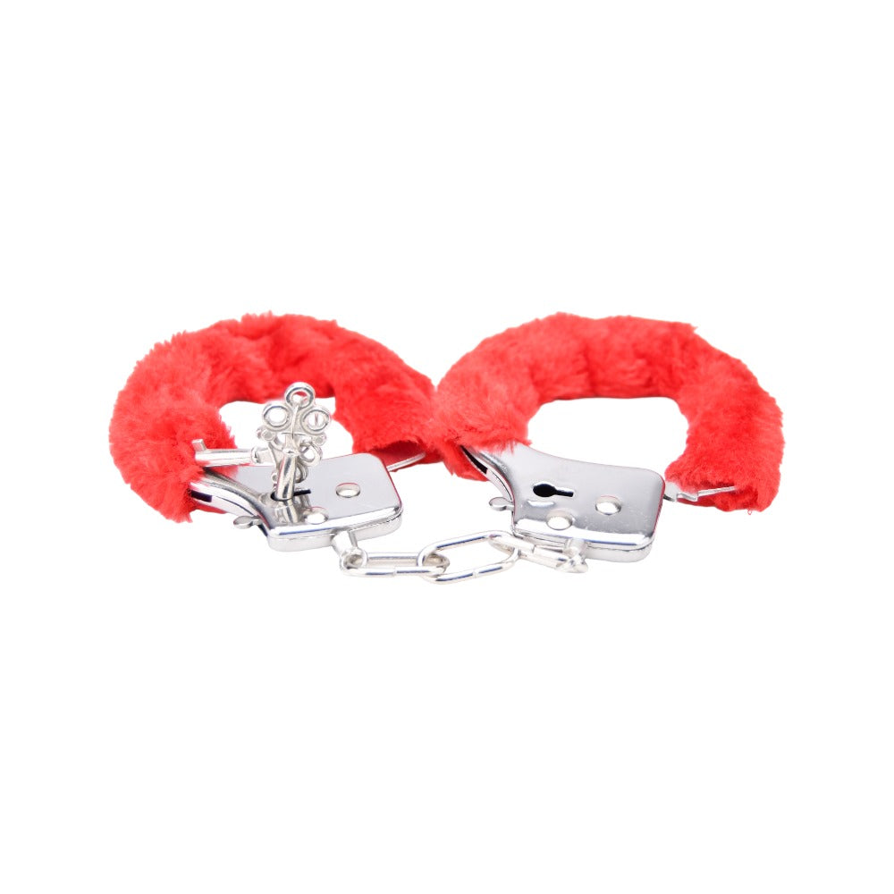 Bound to play heavy duty red furry handcuffs
