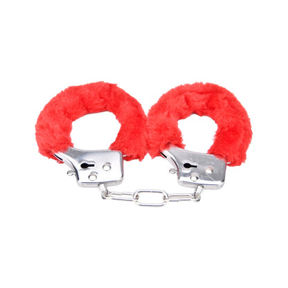 Bound to play heavy duty red furry handcuffs