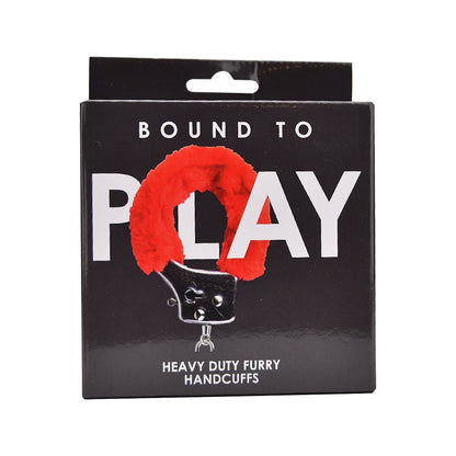 Bound to play heavy duty red furry handcuffs