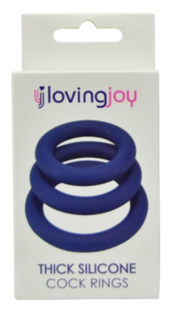 Loving Joy Thick Silicone Cock Rings 3 Pack