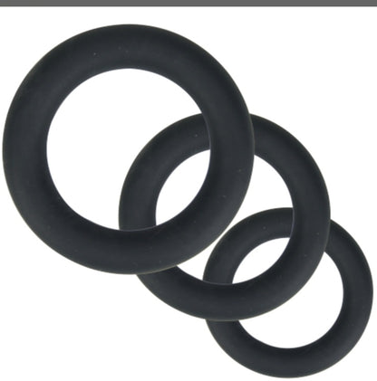 Loving Joy Thick Silicone Cock Rings 3 Pack Grey
