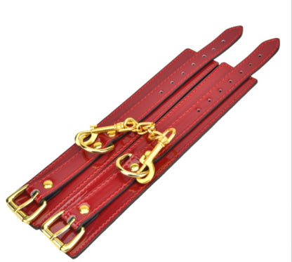 Bound to please  red wrist cuffs