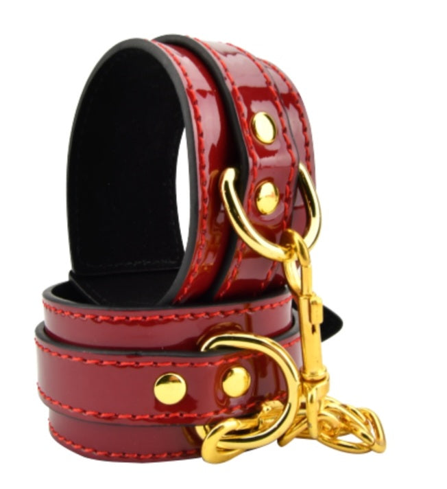 Bound to please  red wrist cuffs