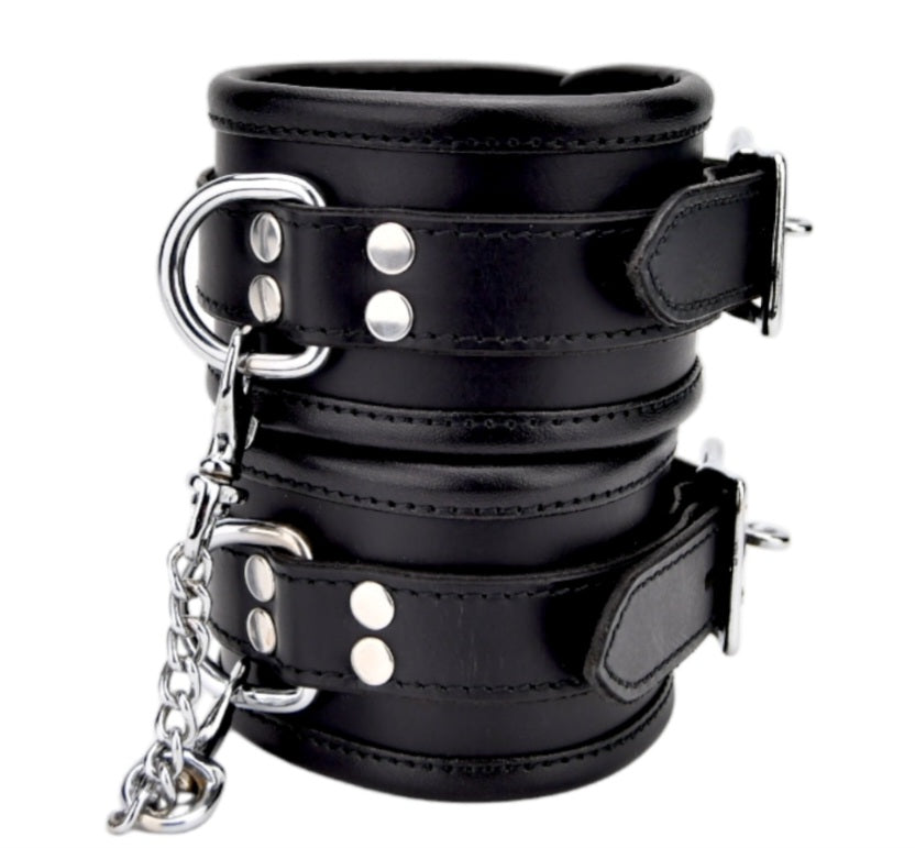 Bound leather wrist reistrants