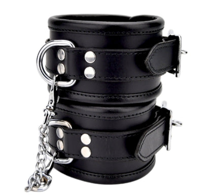 Bound leather wrist reistrants
