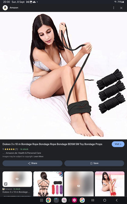 Bondage rope 10 meters black