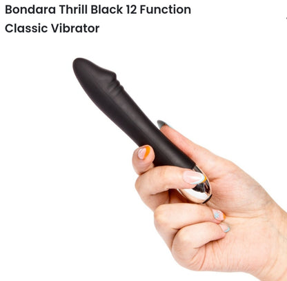Thrill black 12 function classic vibrator