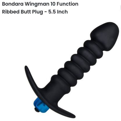 Wingman 10 function ribbed butt plug