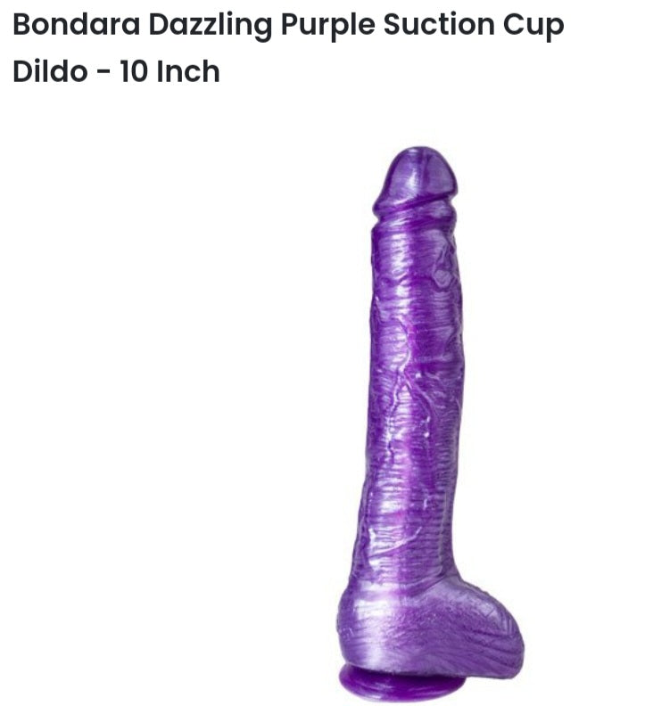 Dazzling Purple Suction Cup 10 inch dildo