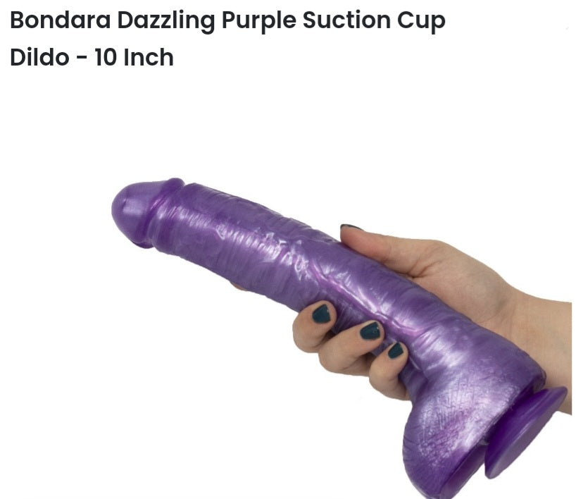 Dazzling Purple Suction Cup 10 inch dildo