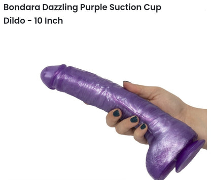 Dazzling Purple Suction Cup 10 inch dildo