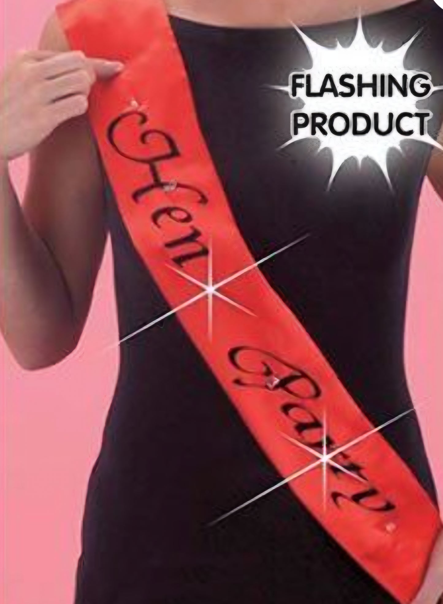 Red flashing hen party sash reduced was £4.99 now £1.99