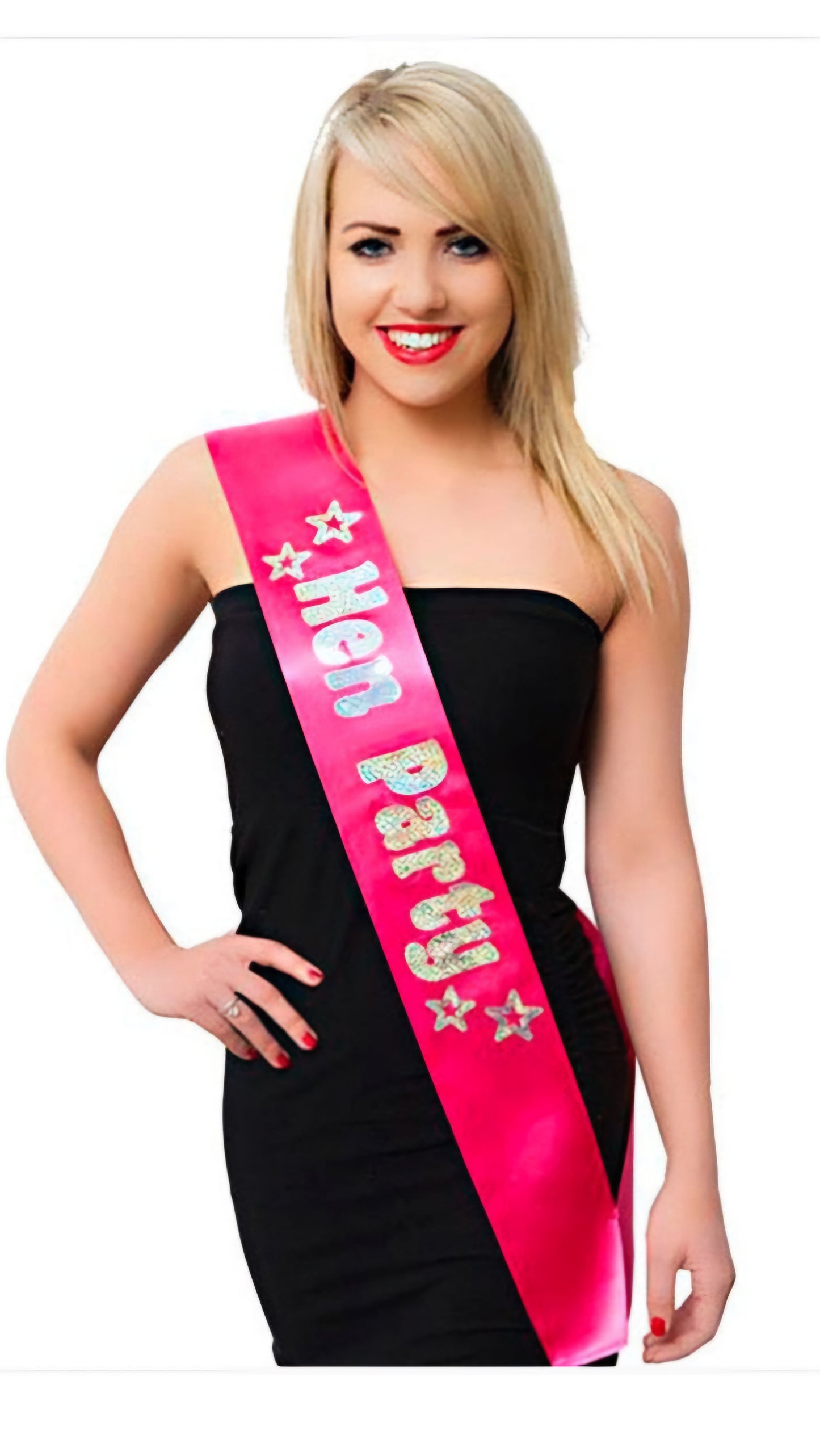 Hot pink & holographic sash reduced was £3.99 now £0.99