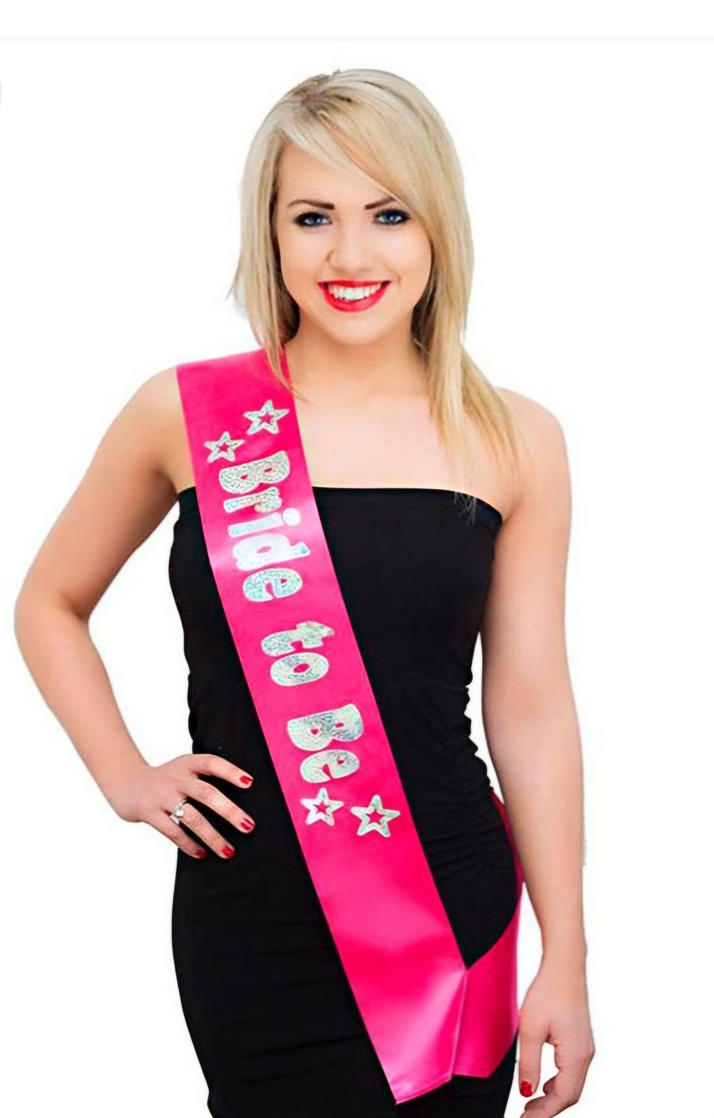 Hot pink & holographic bride yo be sash reduced was £3.99 now £0.99
