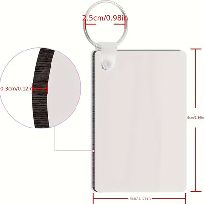 Rectangular Double-Sided MDF Keychains